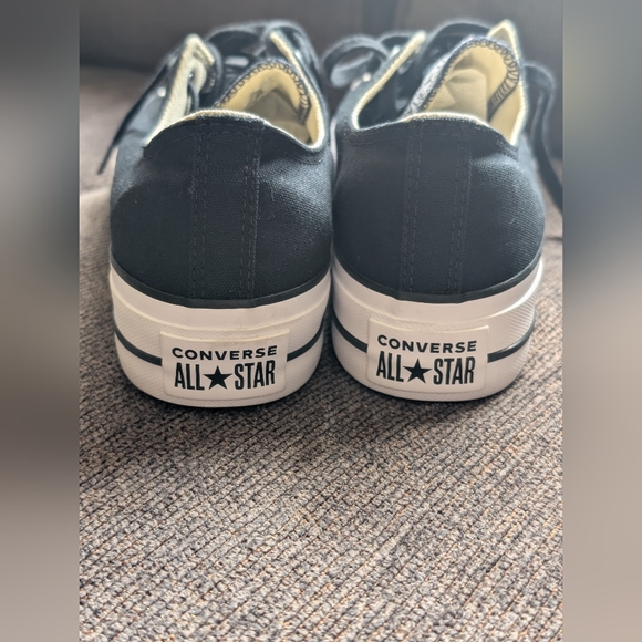Converse Platform Black and White Classic Canvas Sneakers - Picture 8 of 11